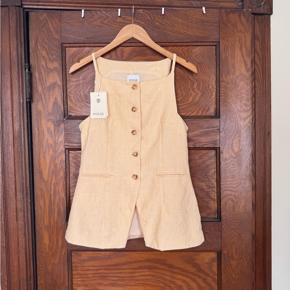 Posse ‘Nancy Gilet - Dusty Citron’ Button-Front Vest